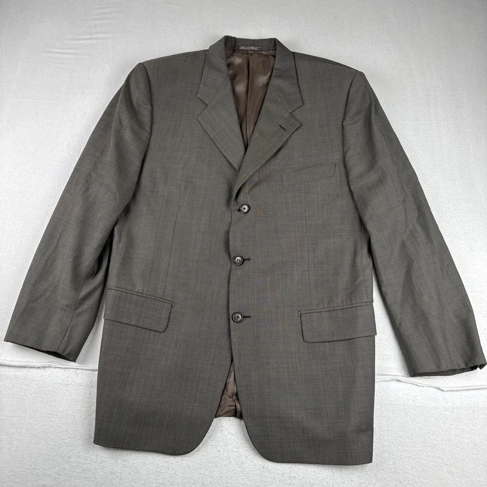 Corneliani Mens Brownish Gray Two Piece Suit 42R , Pants Fit 32*28 3 Button Wool